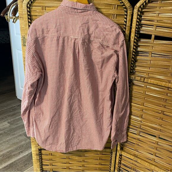 Vintage Men's Red Checkered Arkansas Razorback hogs button down shirt cotton Med - Picture 8 of 8